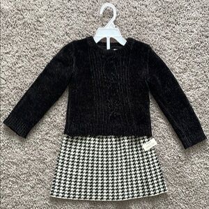 Black and White Kids Sweater Dress